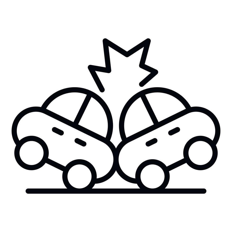 Car accident collision icon, outline style vector