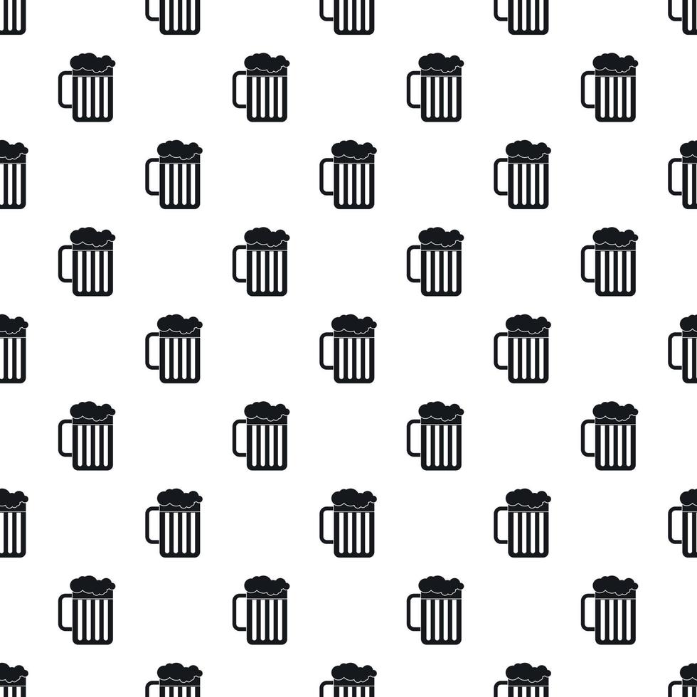Beer mug pattern, simple style vector