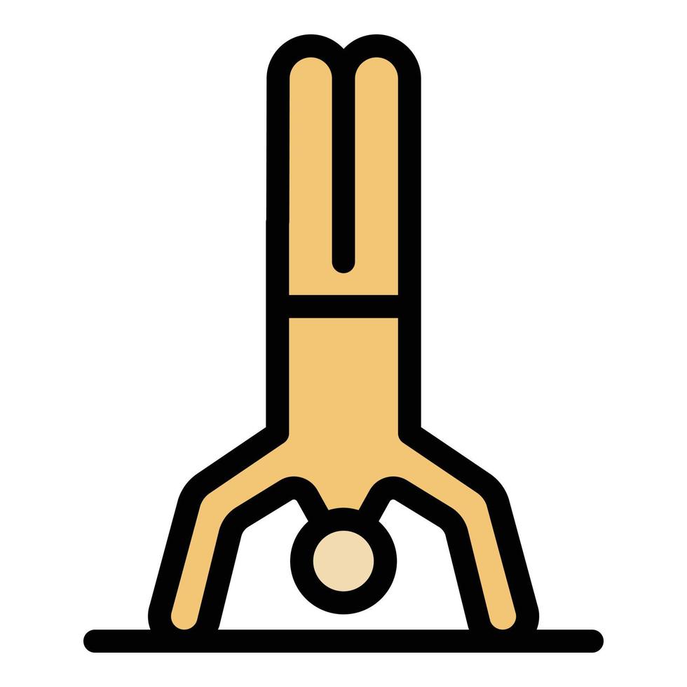 Workout senior stay on head icon color outline vector