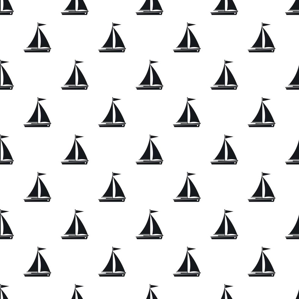 Boat with sails pattern, simple style vector