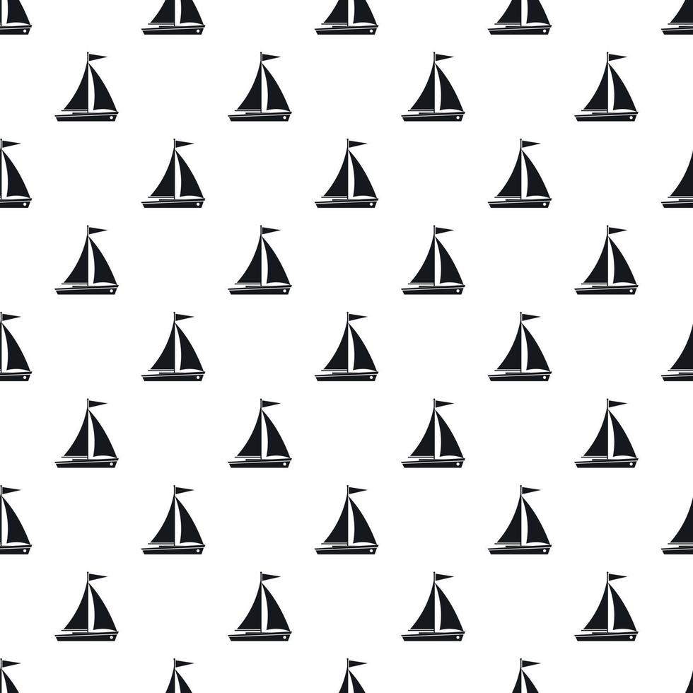 Boat with sails pattern, simple style vector