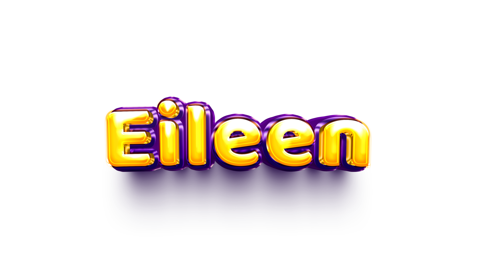 names of girls English helium balloon shiny celebration sticker 3d inflated Eileen png