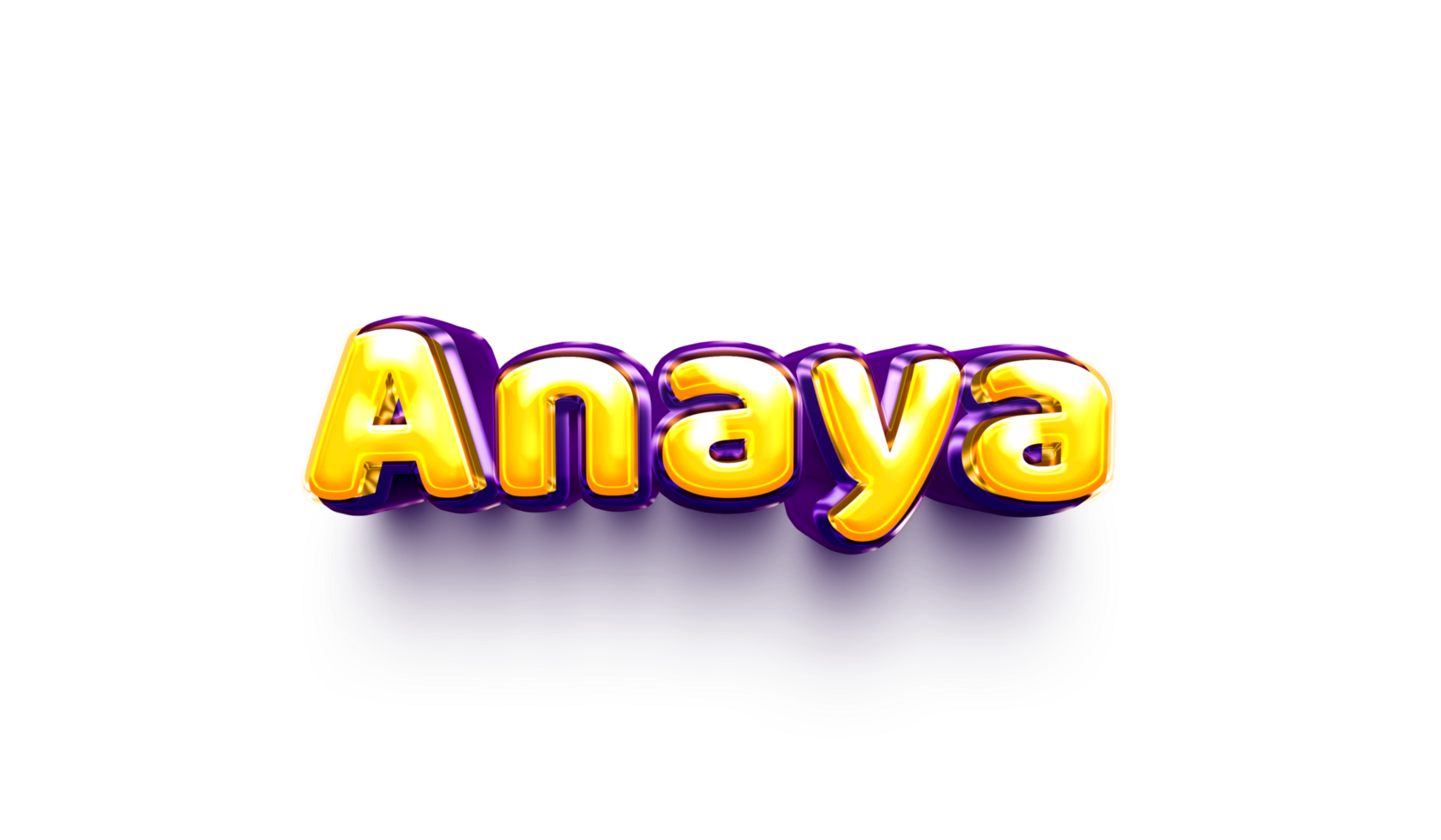 names of girls English helium balloon shiny celebration sticker 3d inflated Anaya png