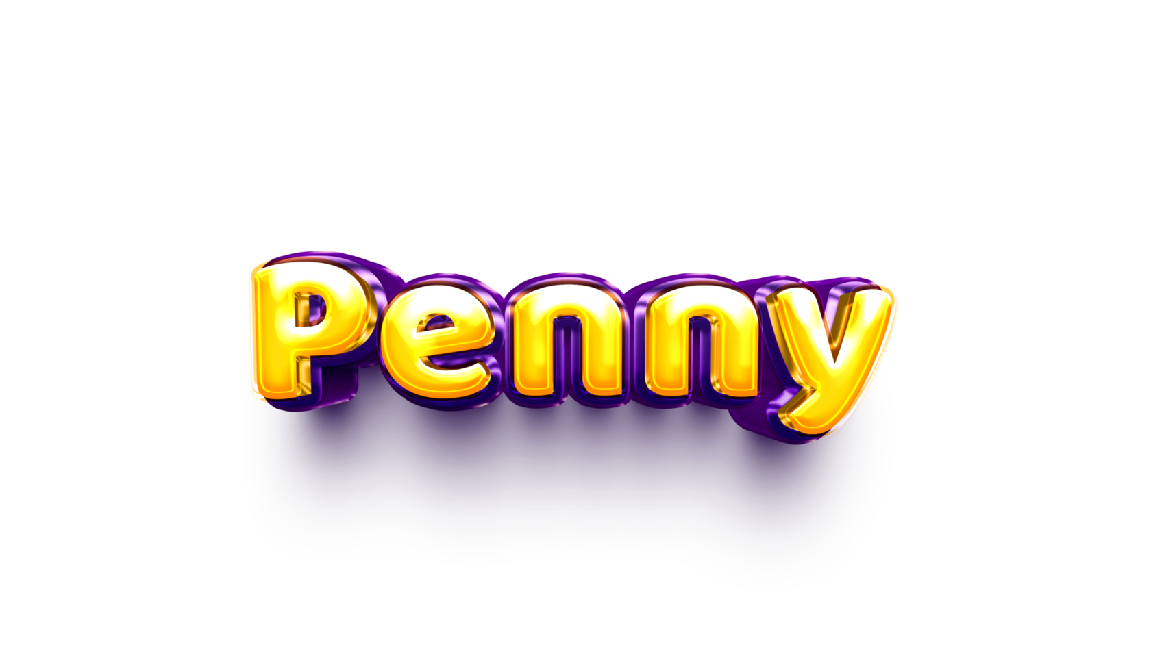 names of girls English helium balloon shiny celebration sticker 3d inflated Penny png