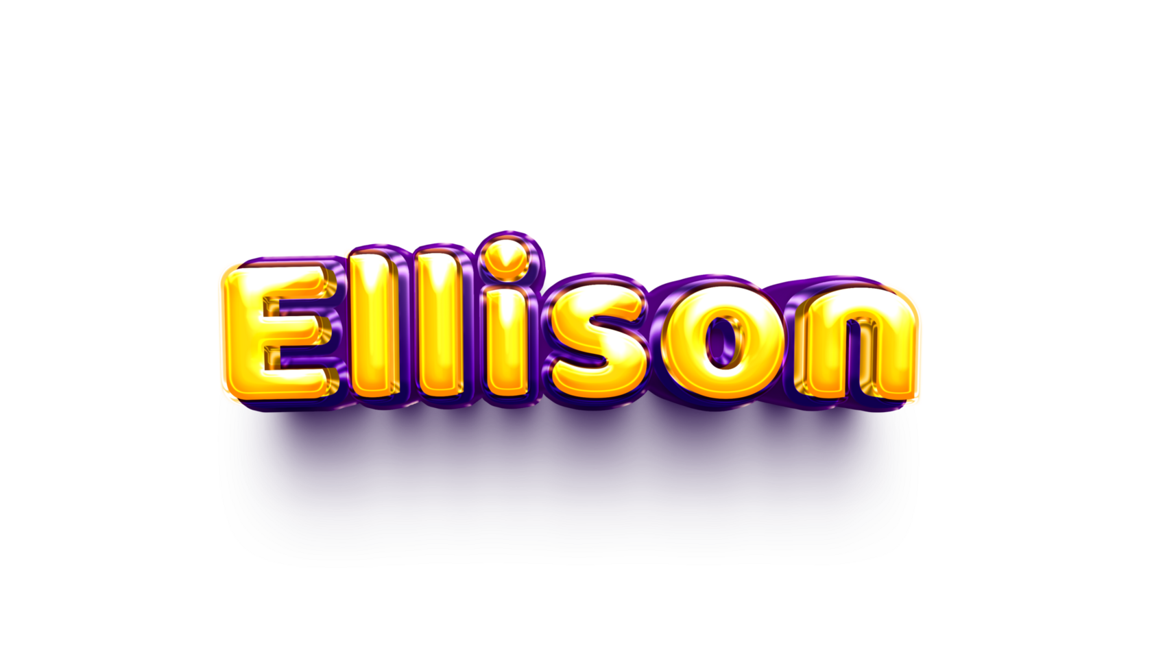 names of girls English helium balloon shiny celebration sticker 3d inflated Ellison Ellison png
