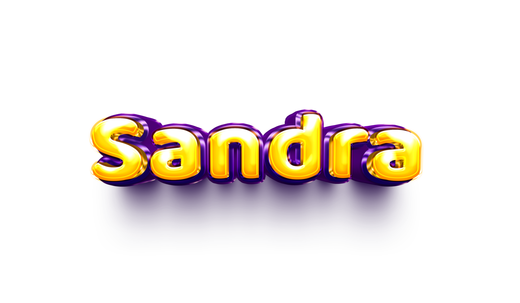 names of girls English helium balloon shiny celebration sticker 3d inflated Sandra png