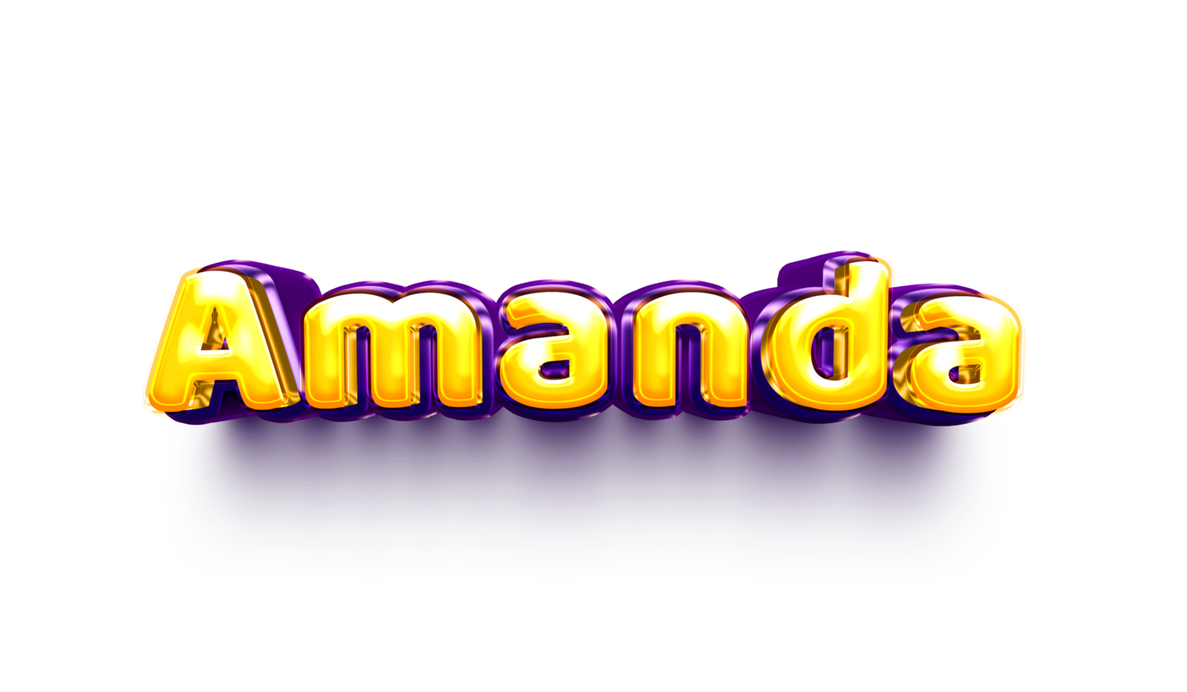 nomes de meninas balão de hélio inglês brilhante adesivo de celebração 3d inflado amanda png