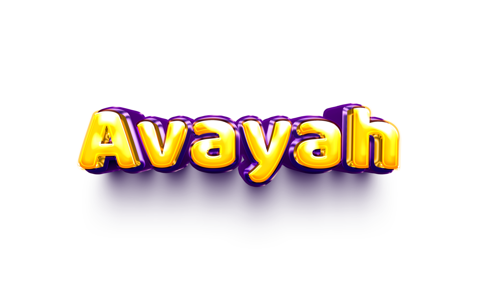 names of girls English helium balloon shiny celebration sticker 3d inflated Avayah png