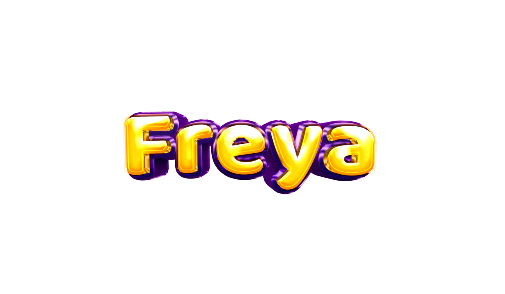 girls name sticker colorful party balloon birthday helium air shiny yellow purple cutout freya png