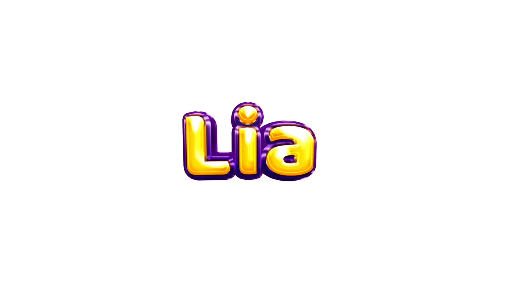 girls name sticker colorful party balloon birthday helium air shiny yellow purple cutout Lia png