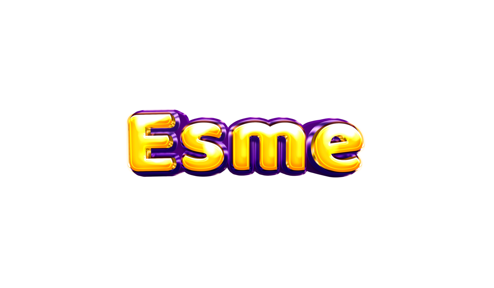 girls name sticker colorful party balloon birthday helium air shiny yellow purple cutout Esme png