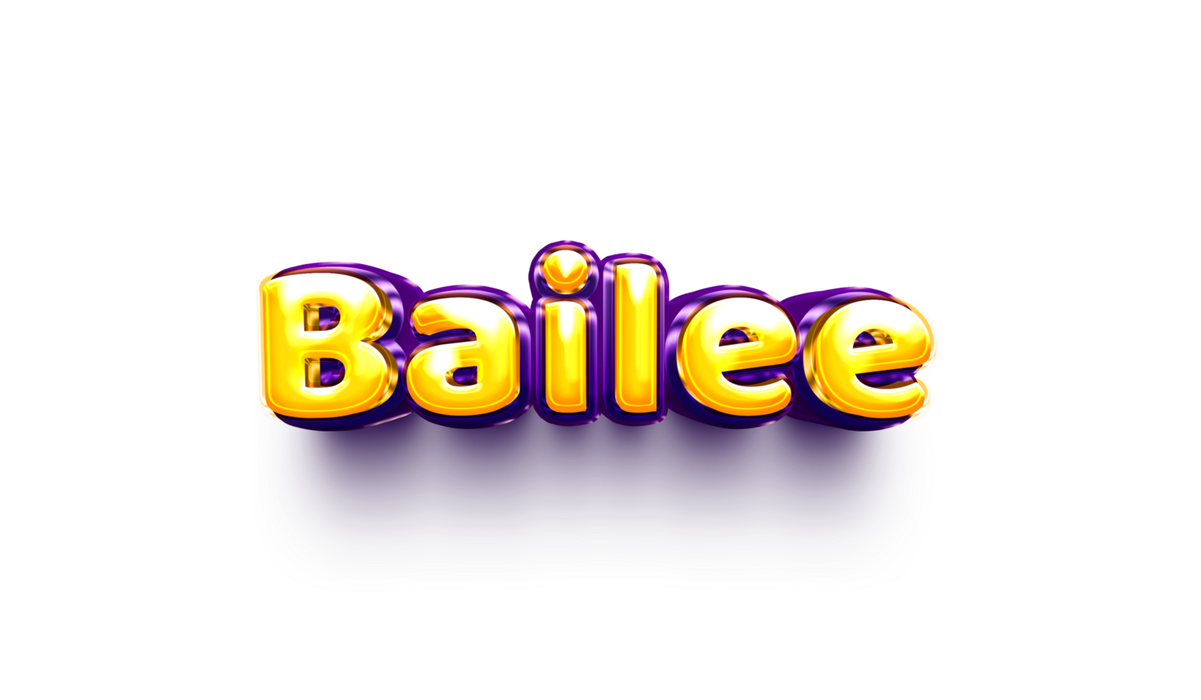 names of girls English helium balloon shiny celebration sticker 3d inflated Bailee png