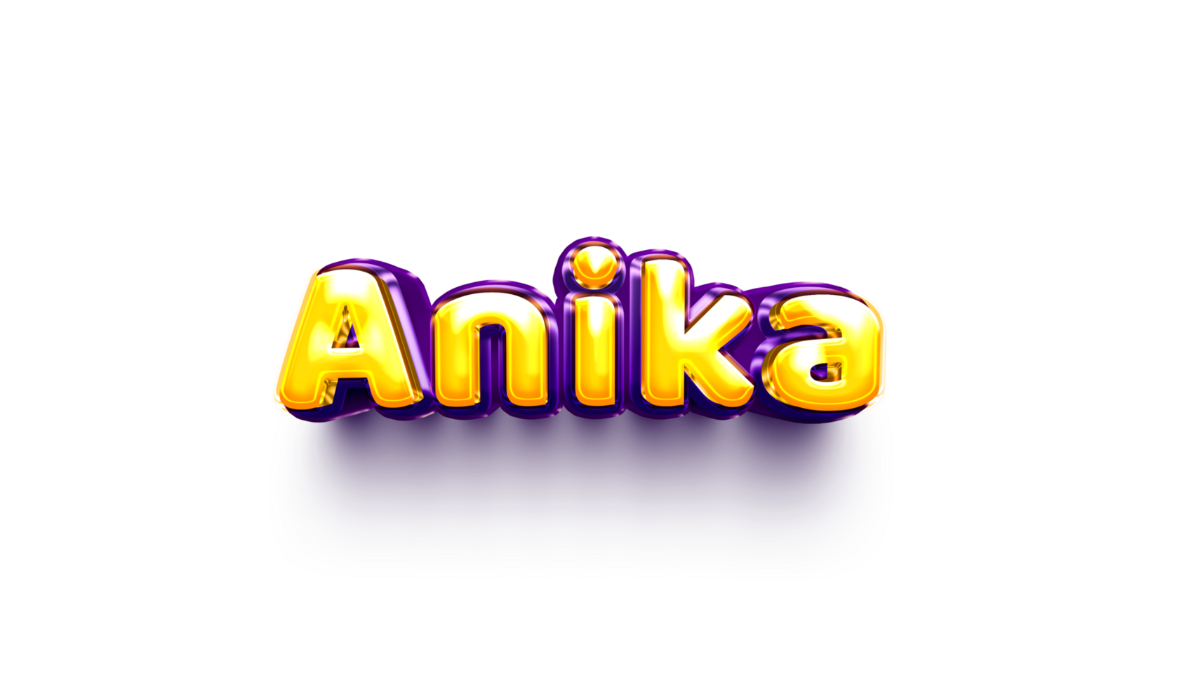 names of girls English helium balloon shiny celebration sticker 3d inflated Anika png