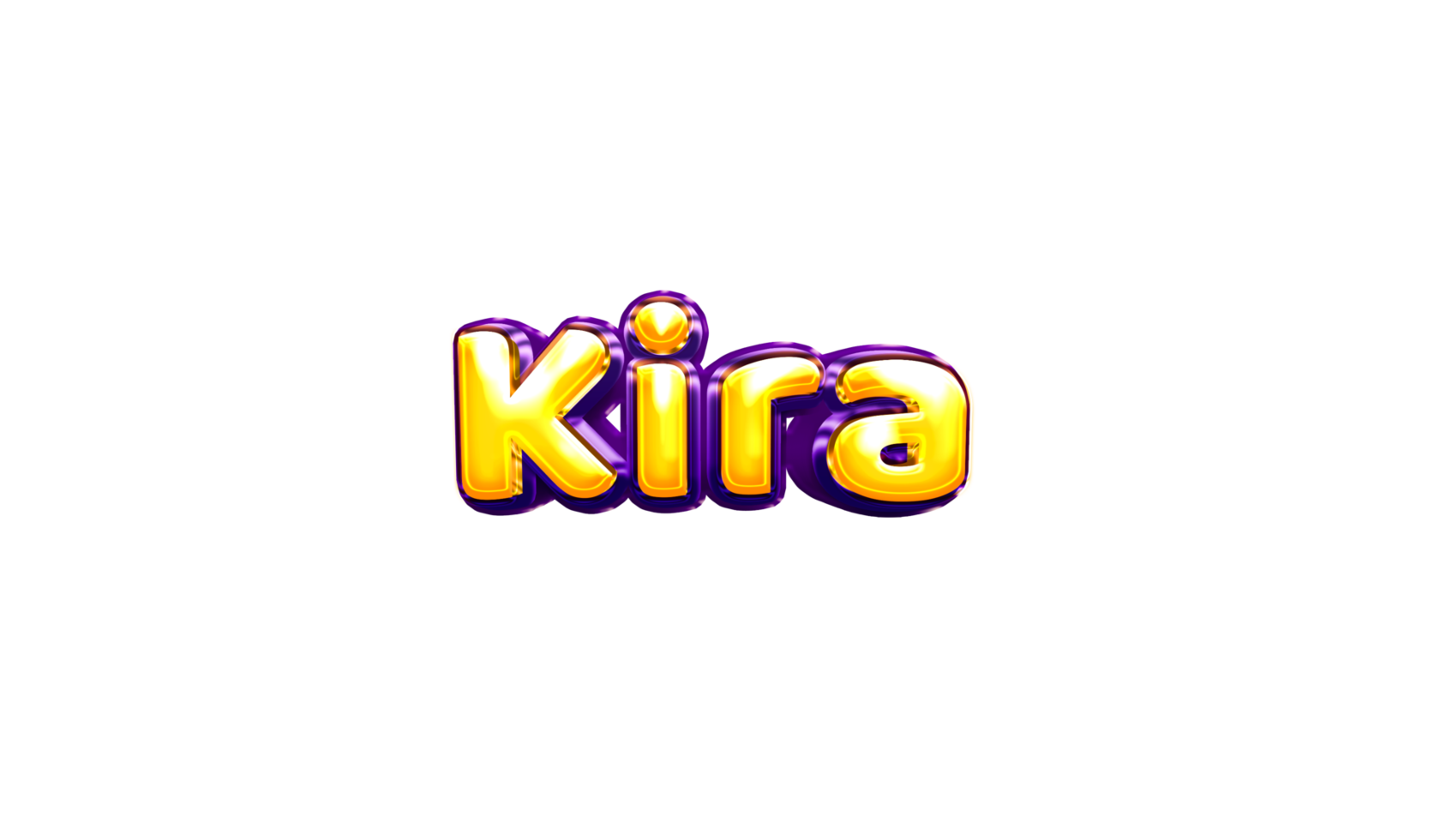 girls name sticker colorful party balloon birthday helium air shiny yellow purple cutout Kira png