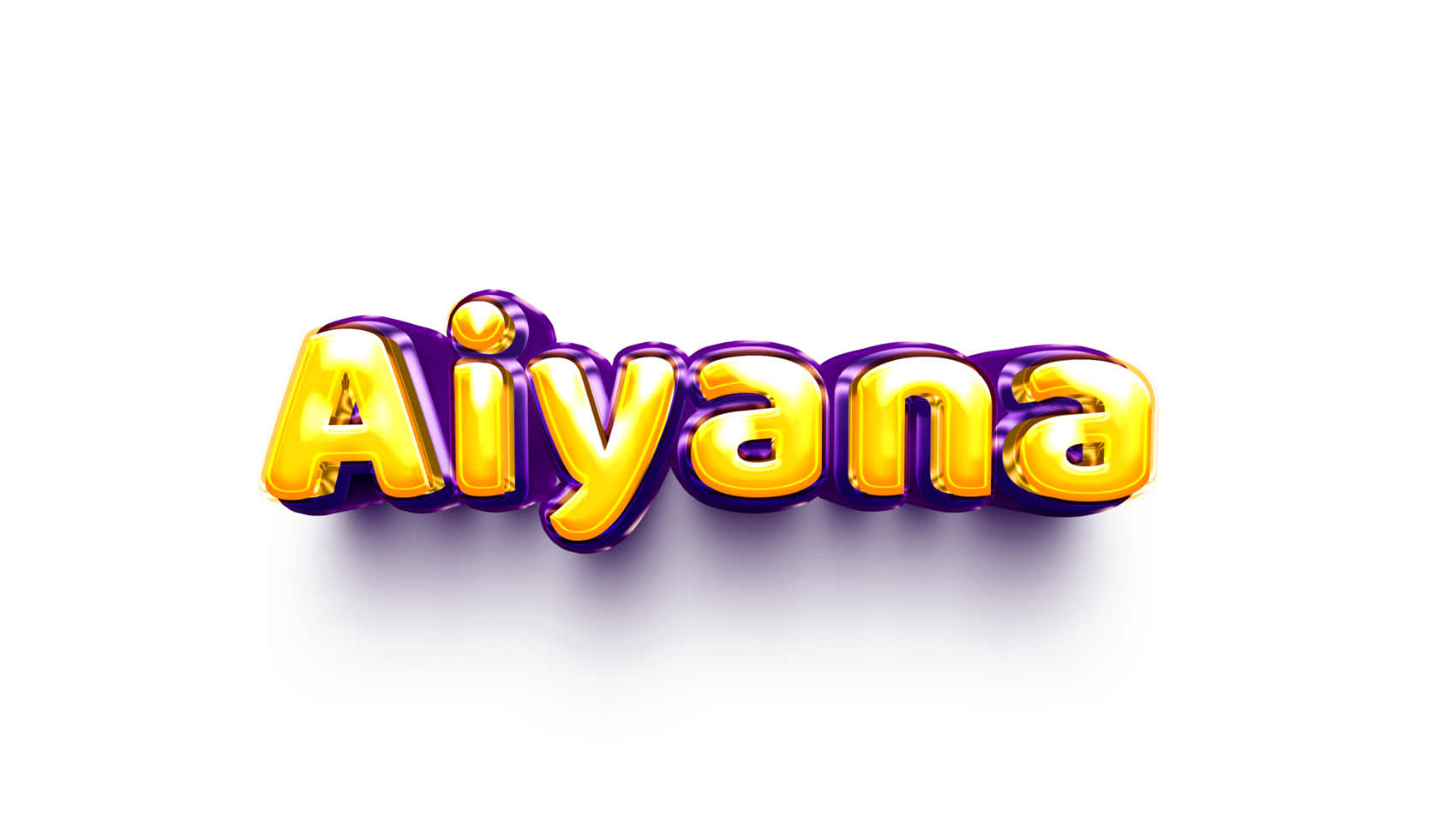 names of girls English helium balloon shiny celebration sticker 3d inflated Aiyana png