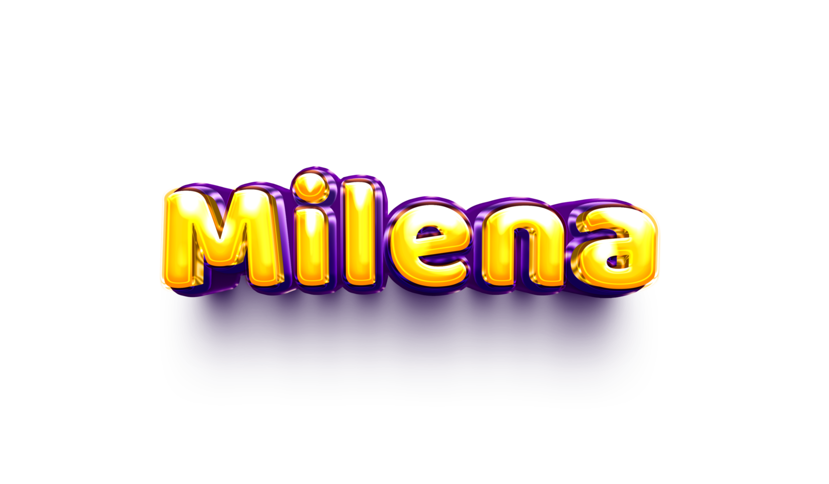 names of girls English helium balloon shiny celebration sticker 3d inflated Milena png