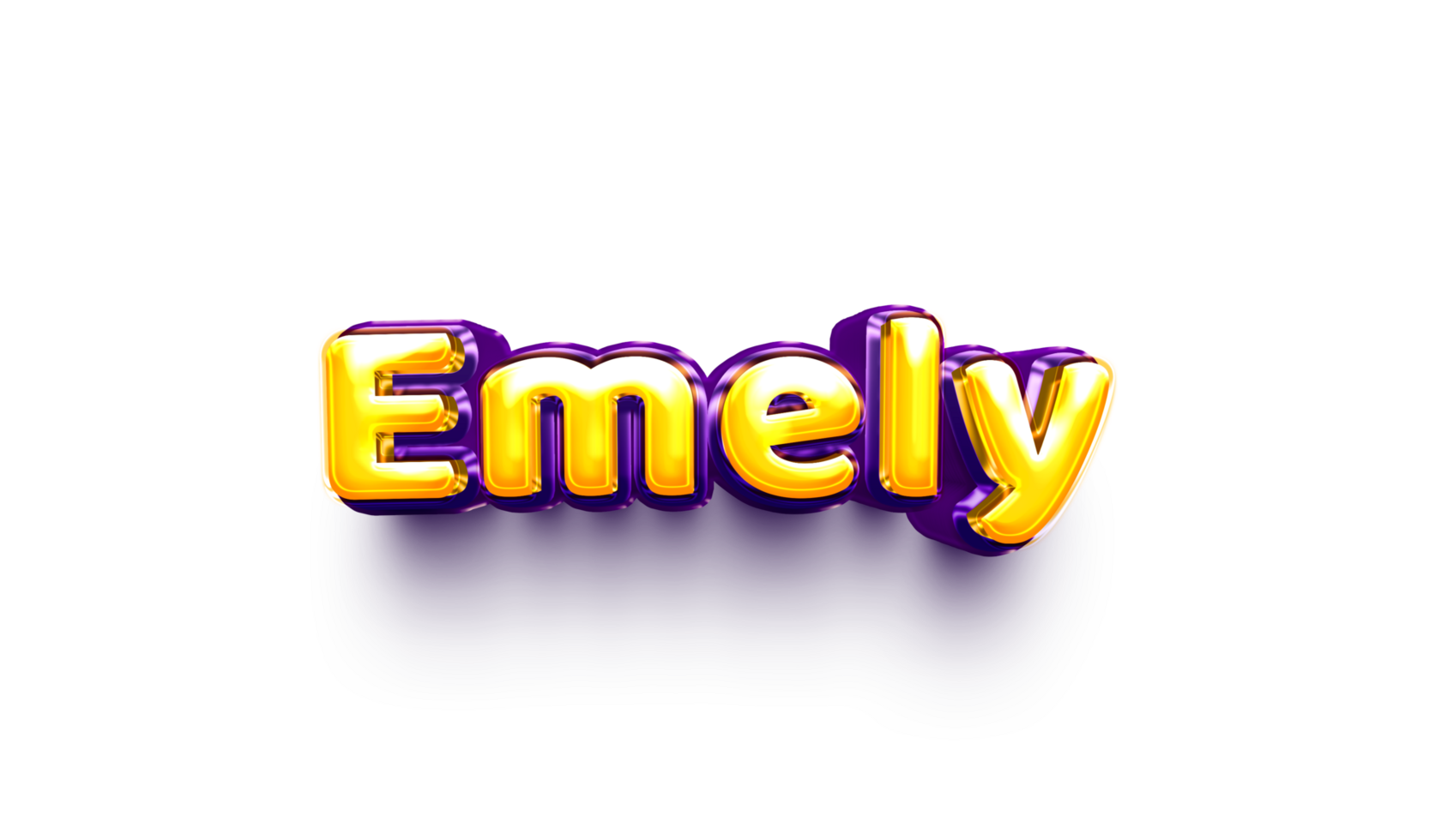 names of girls English helium balloon shiny celebration sticker 3d inflated Emely png