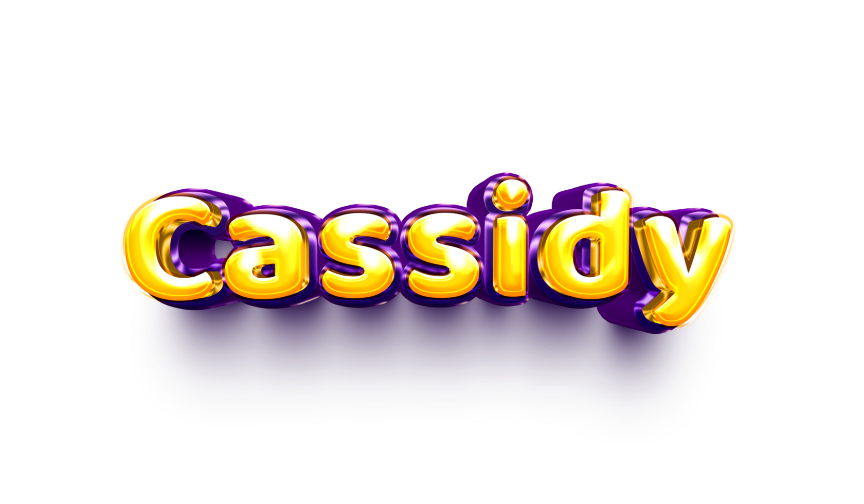 names of girl English helium balloon shiny celebration sticker 3d inflated Cassidy png