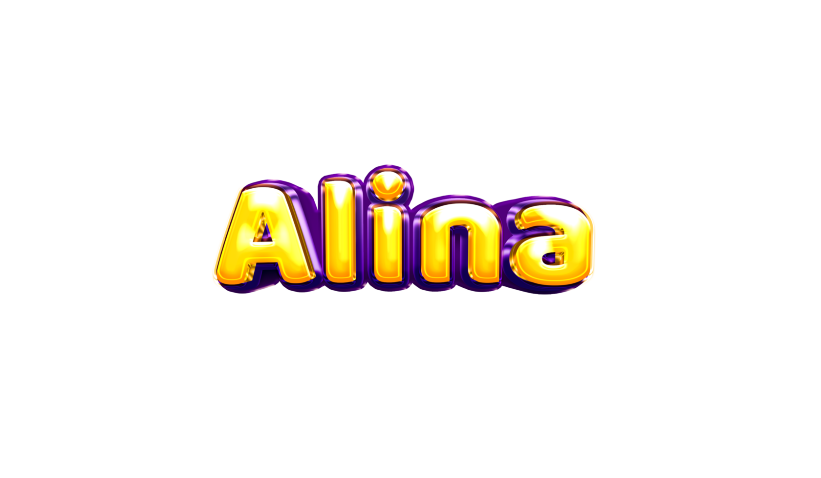 etiqueta engomada del nombre de las niñas coloridas fiesta globo cumpleaños helio aire llamativas amarillas moradas separar alina png