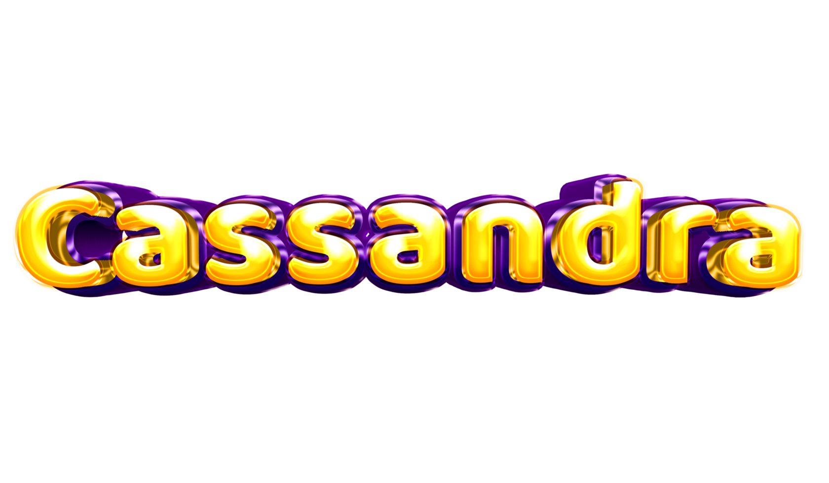girls name sticker colorful party balloon birthday helium air shiny yellow purple cutout Cassandra png