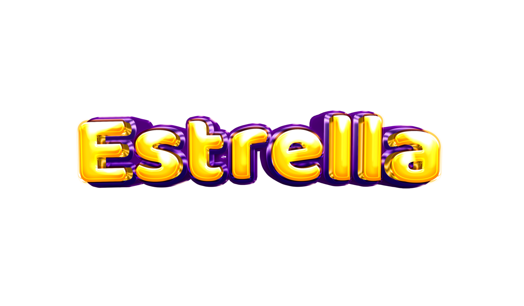 adesivo de nome de meninas colorido balão de festa aniversário hélio ar brilhante amarelo roxo recorte estrella png