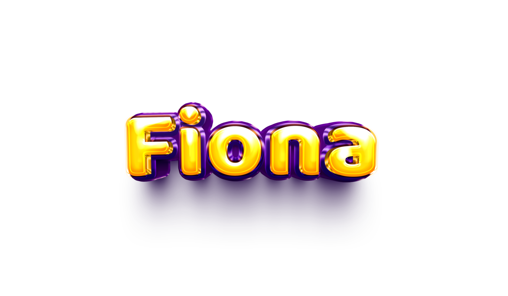 names of girls English helium balloon shiny celebration sticker 3d inflated Fiona png