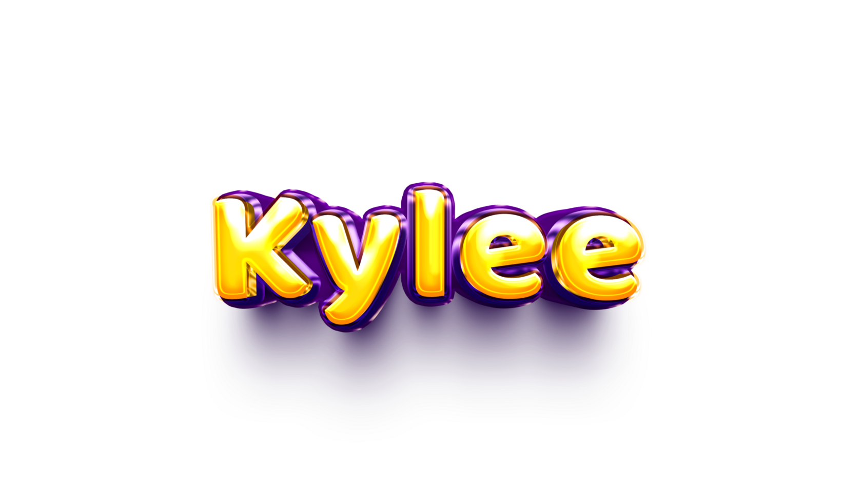 names of girls English helium balloon shiny celebration sticker 3d inflated Kylee png