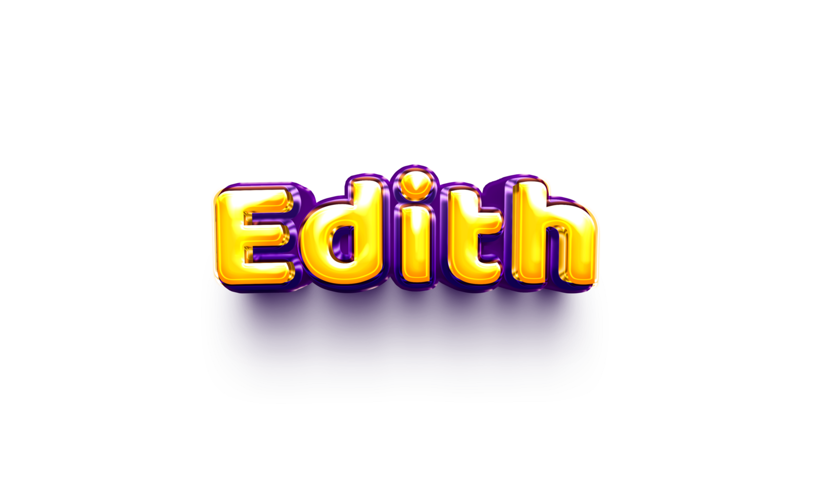 names of girls English helium balloon shiny celebration sticker 3d inflated Edith png