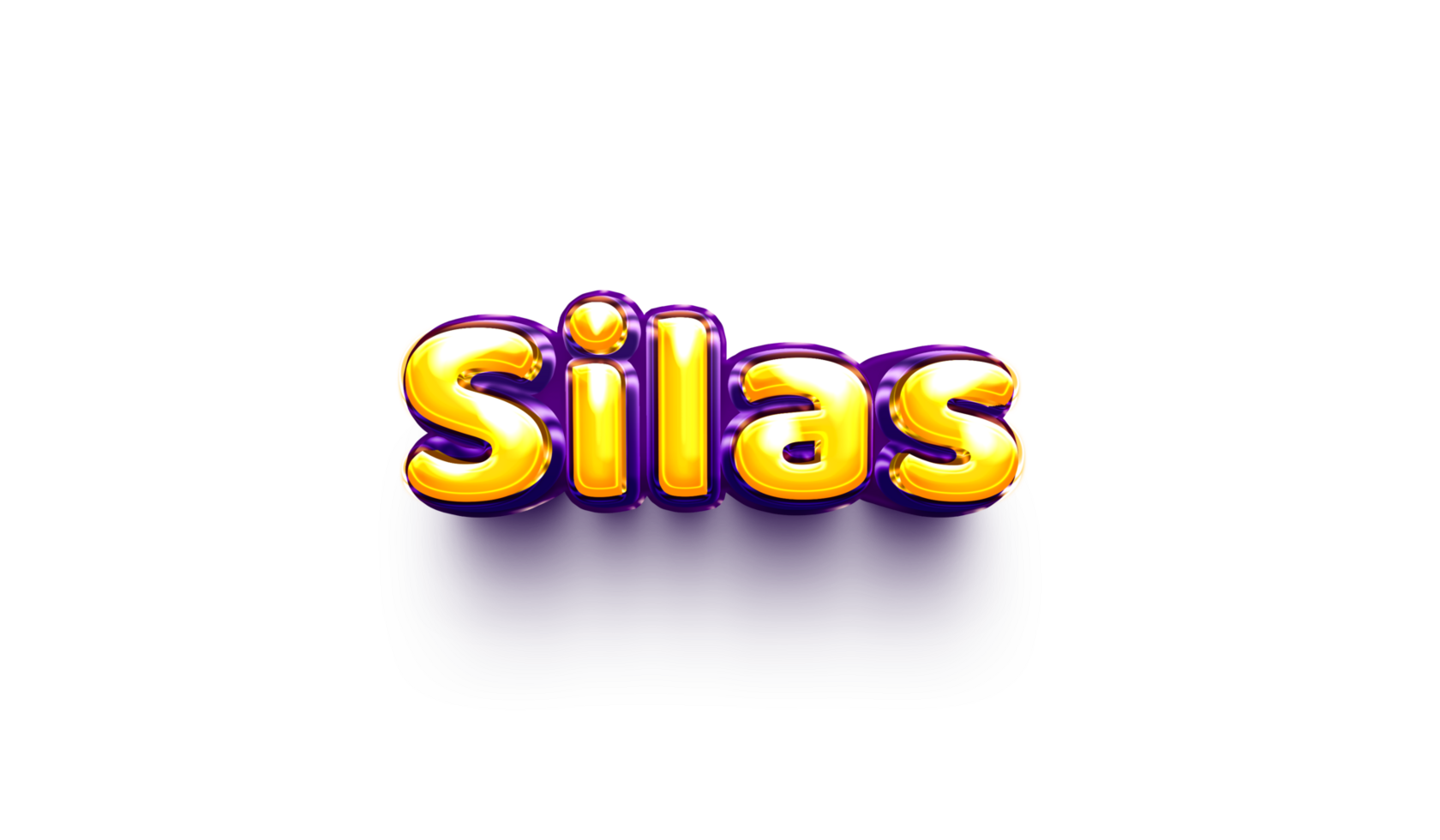 names of boys English helium balloon shiny celebration sticker 3d inflated Silas png