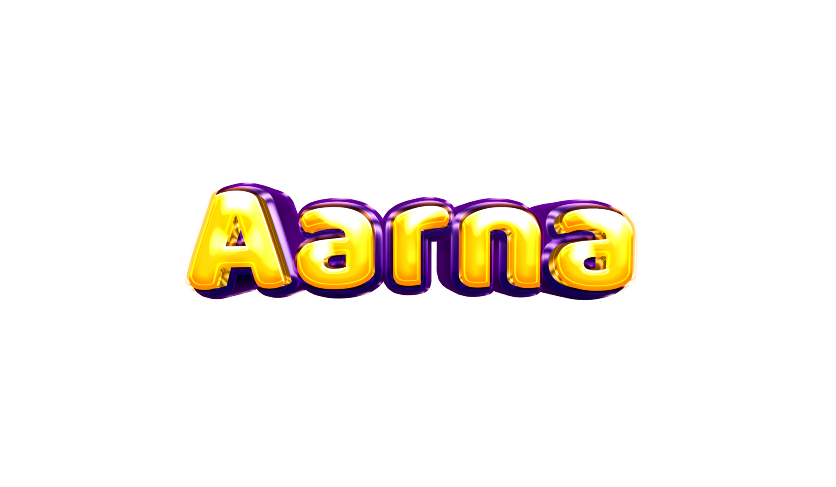 girls name sticker colorful party balloon birthday helium air shiny yellow purple cutout Aarna png