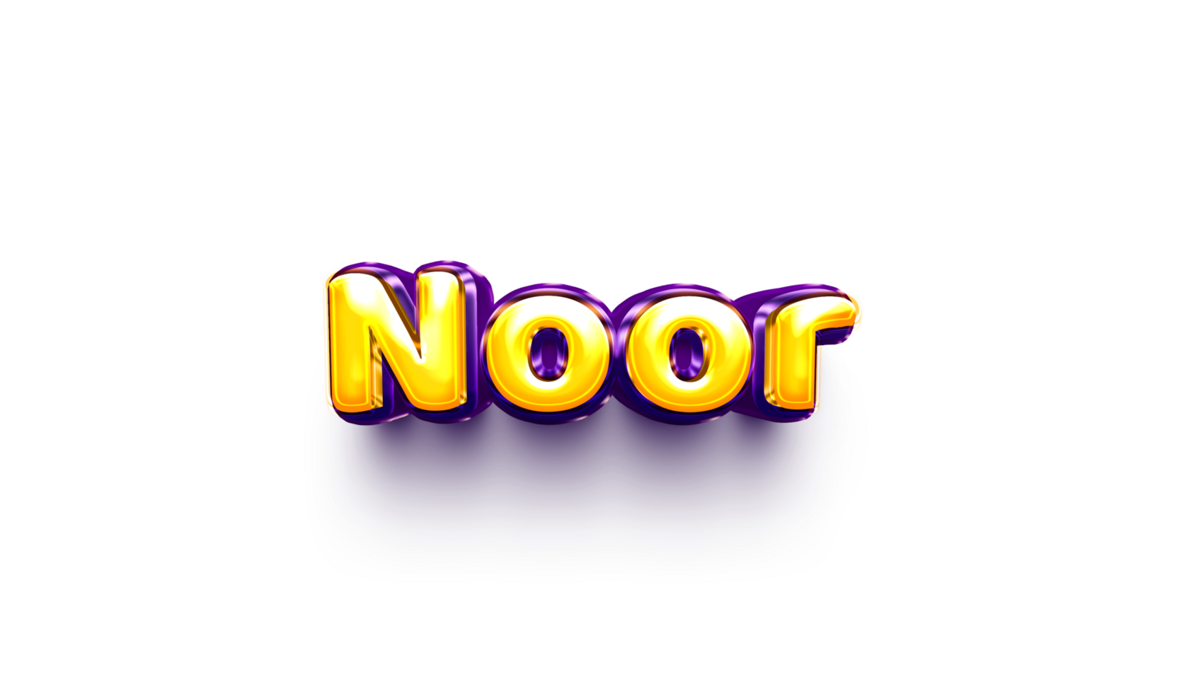 names of girls English helium balloon shiny celebration sticker 3d inflated Noor png