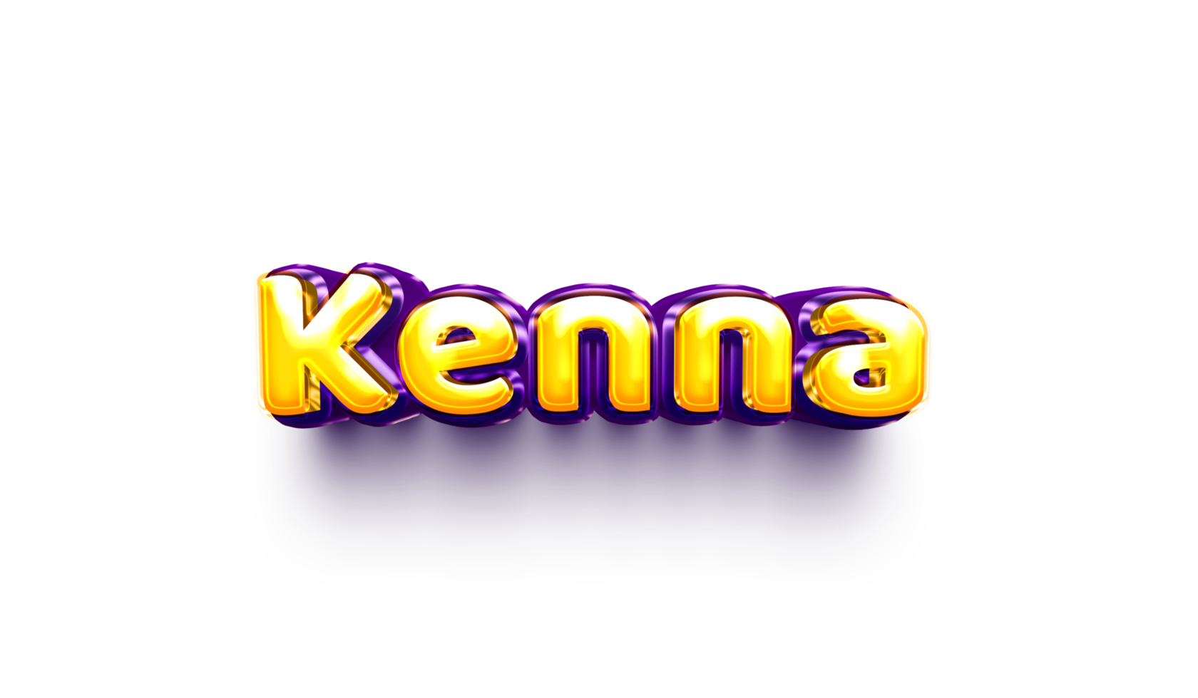 names of girls English helium balloon shiny celebration sticker 3d inflated Kenna png