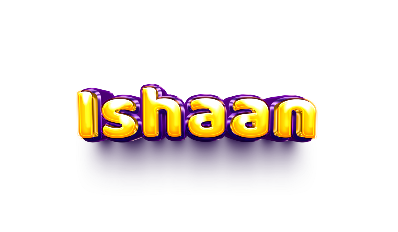 names of boys English helium balloon shiny celebration sticker 3d inflated Ishaan png