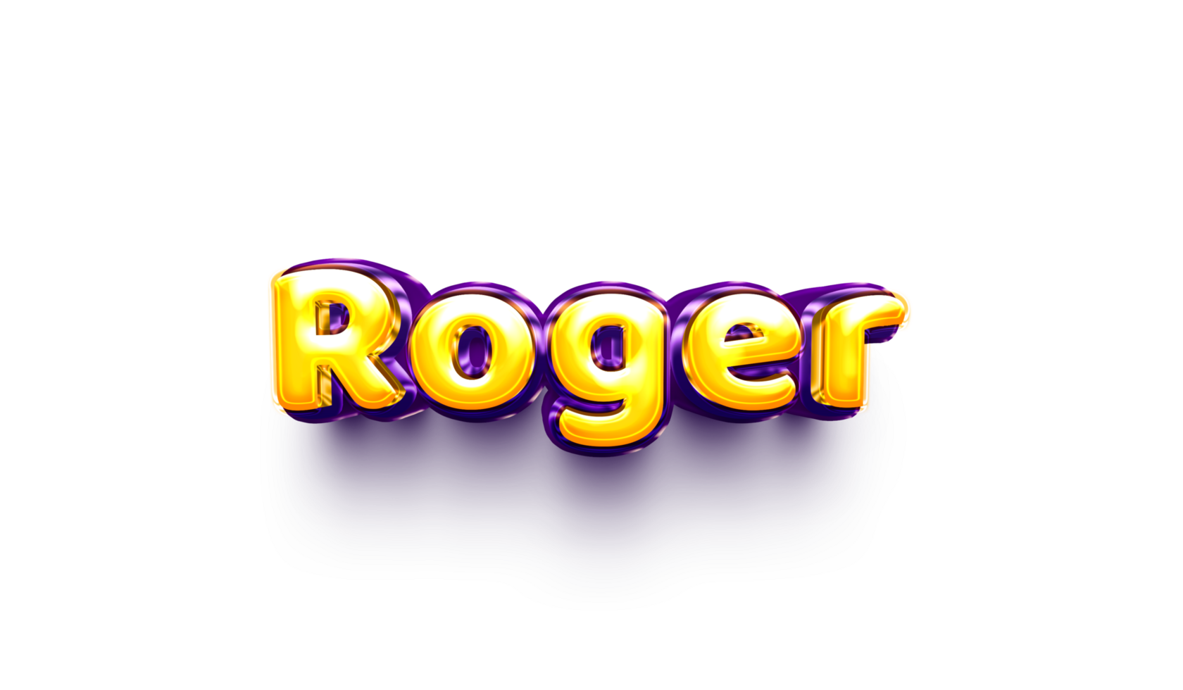 names of boy English helium balloon shiny celebration sticker 3d inflated Roger png