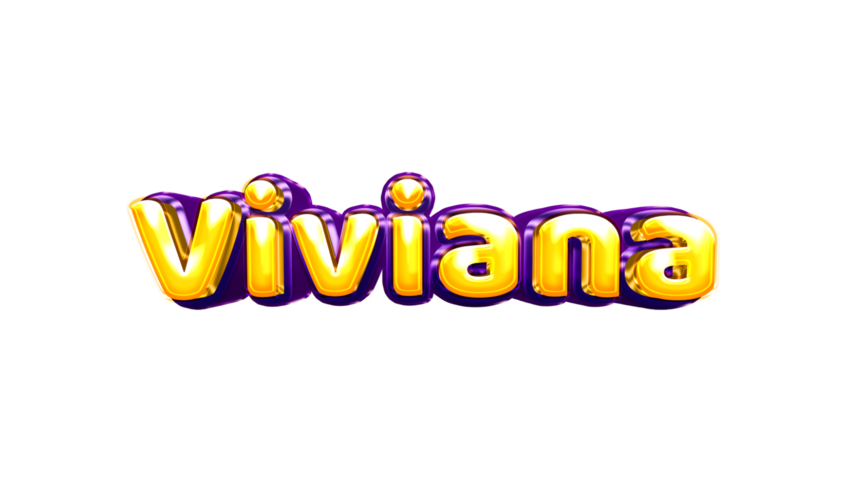 girls name sticker colorful party balloon birthday helium air shiny yellow purple cutout viviana png