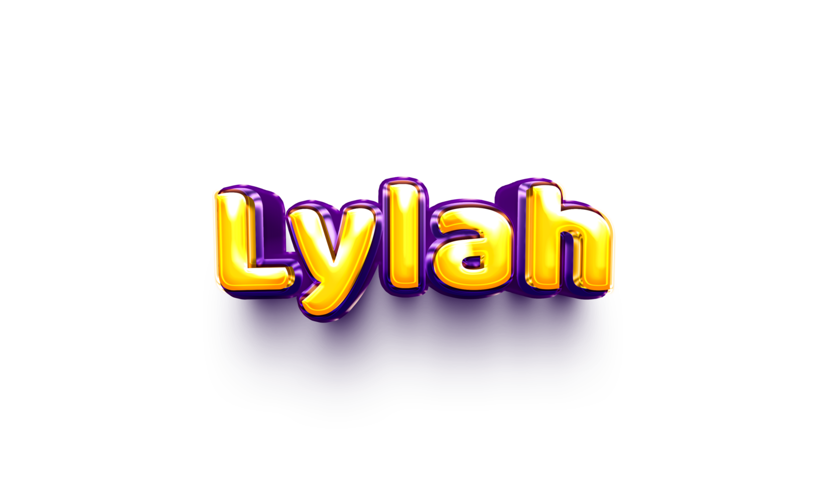 names of girls English helium balloon shiny celebration sticker 3d inflated lylah png