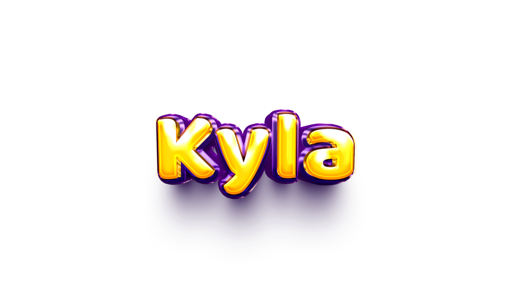 names of girls English helium balloon shiny celebration sticker 3d inflated Kyla png