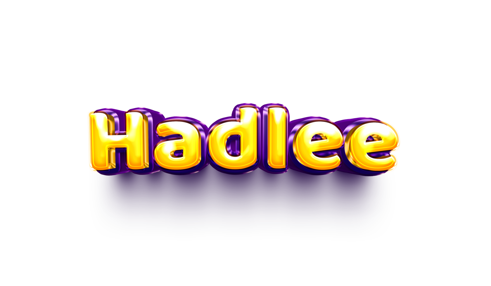 names of girls English helium balloon shiny celebration sticker 3d inflated Hadlee png