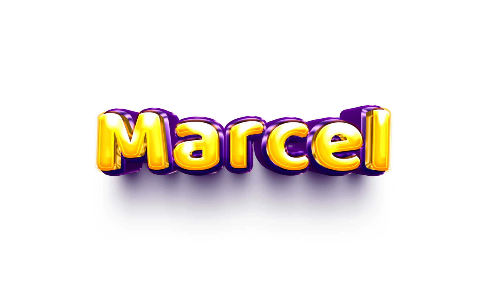 names of boys English helium balloon shiny celebration sticker 3d inflated Marcel png