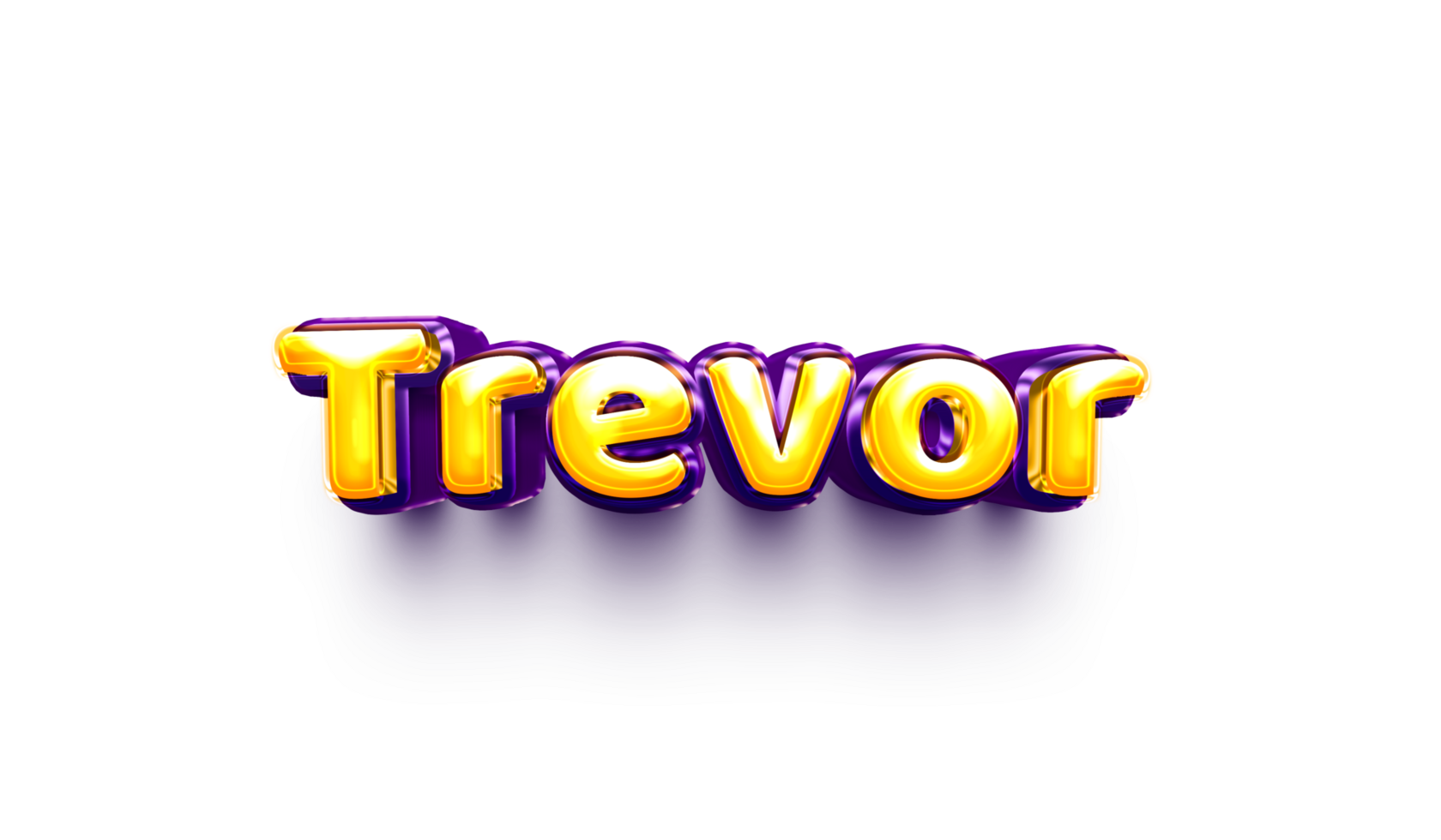 names of boys English helium balloon shiny celebration sticker 3d inflated Trevor png