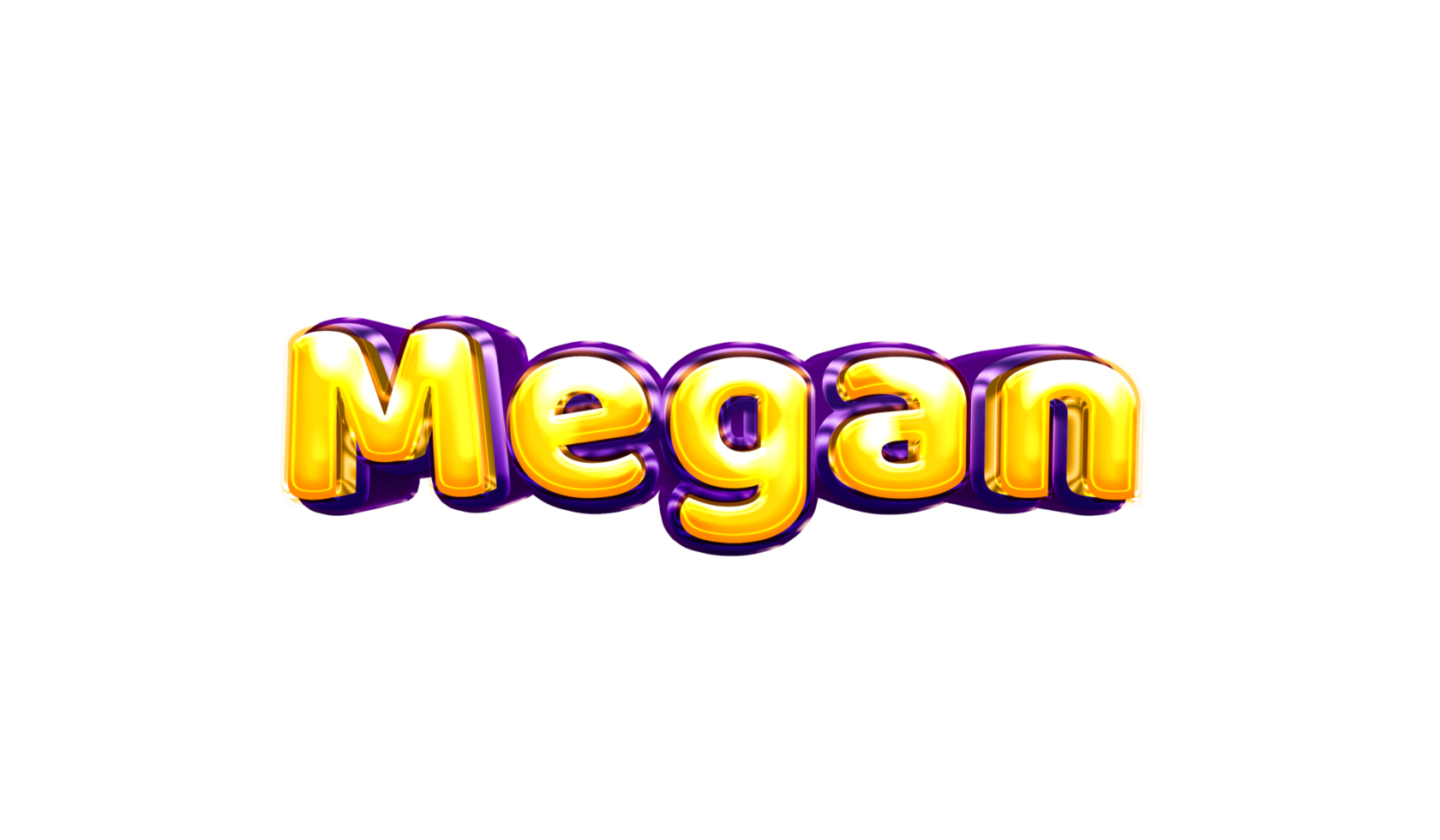 meisjes naam sticker kleurrijk partij ballon verjaardag helium lucht glimmend geel Purper uitknippen megan png