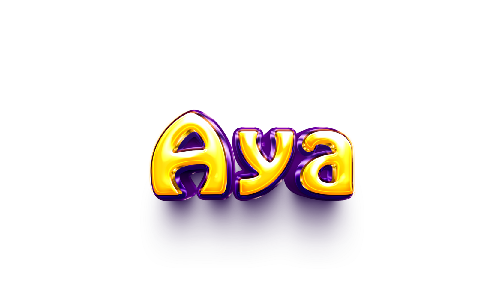 names of girls English helium balloon shiny celebration sticker 3d inflated Aya png