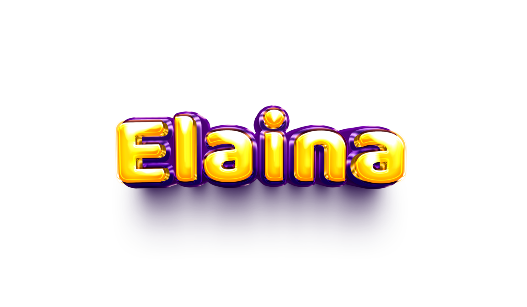 nomes de meninas balão de hélio inglês brilhante adesivo de celebração 3d inflado elaina png