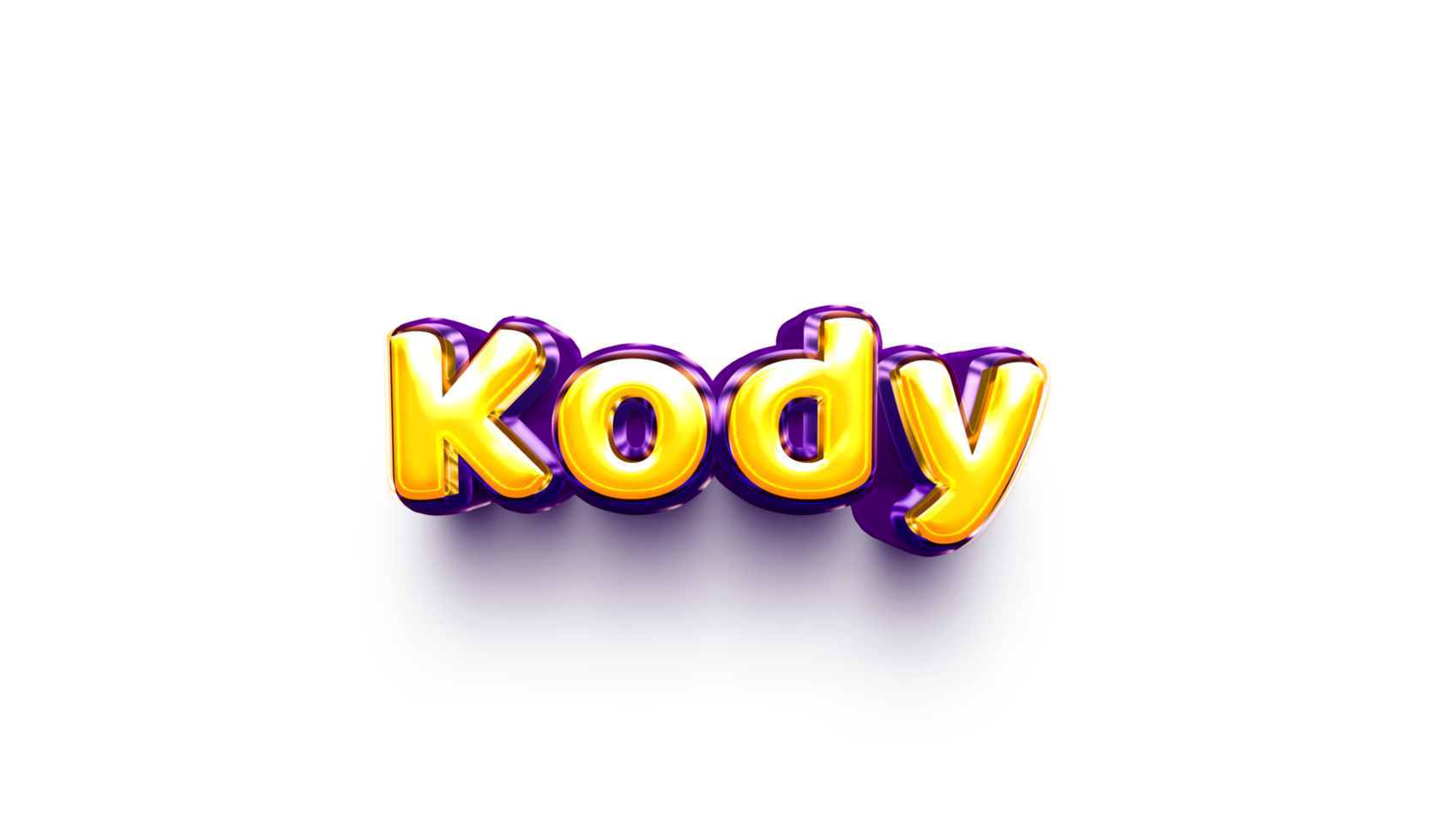 names of boys English helium balloon shiny celebration sticker 3d inflated Kody png