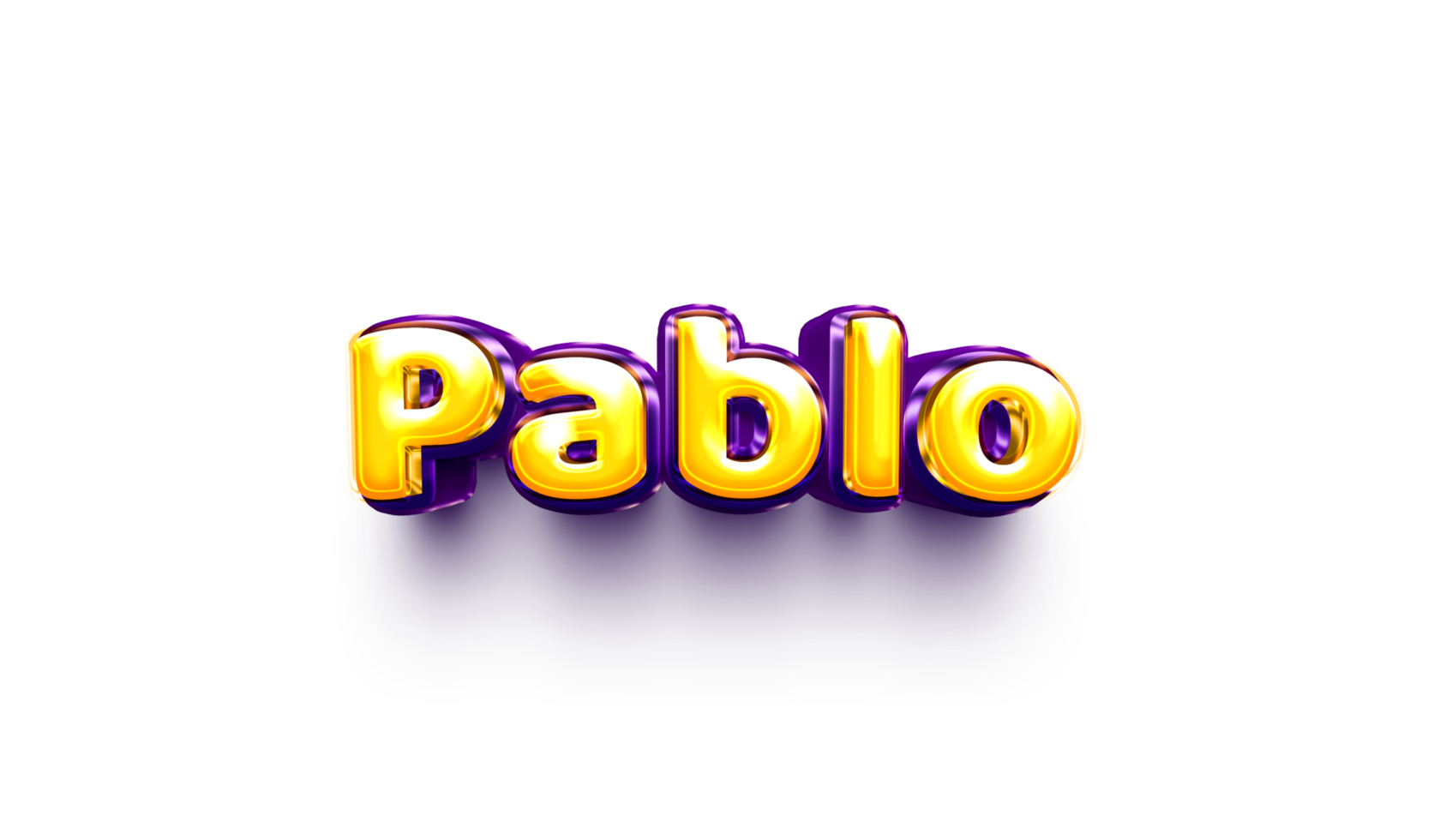 names of boy English helium balloon shiny celebration sticker 3d inflated Pablo png