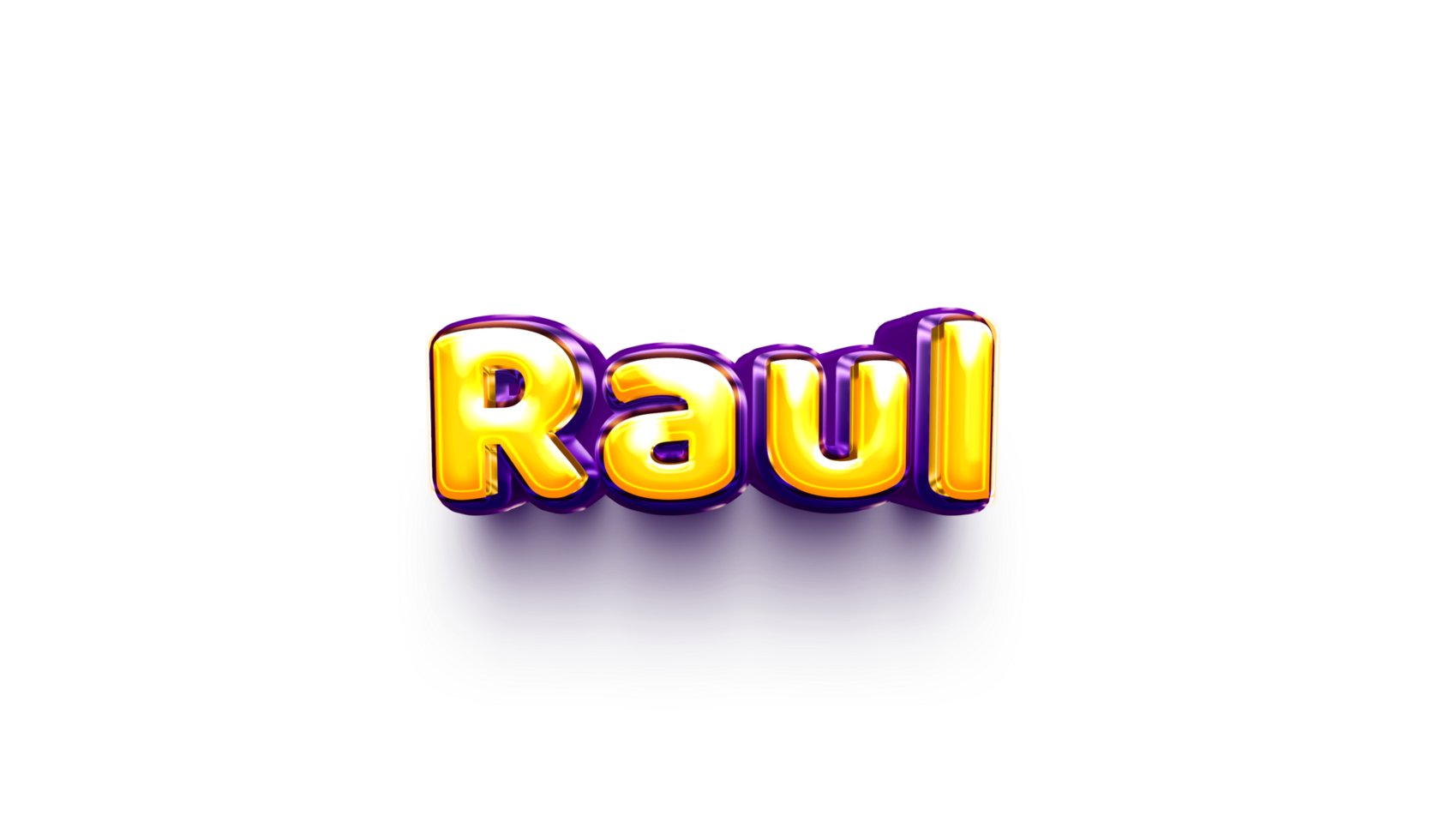 names of boy English helium balloon shiny celebration sticker 3d inflated Raul png