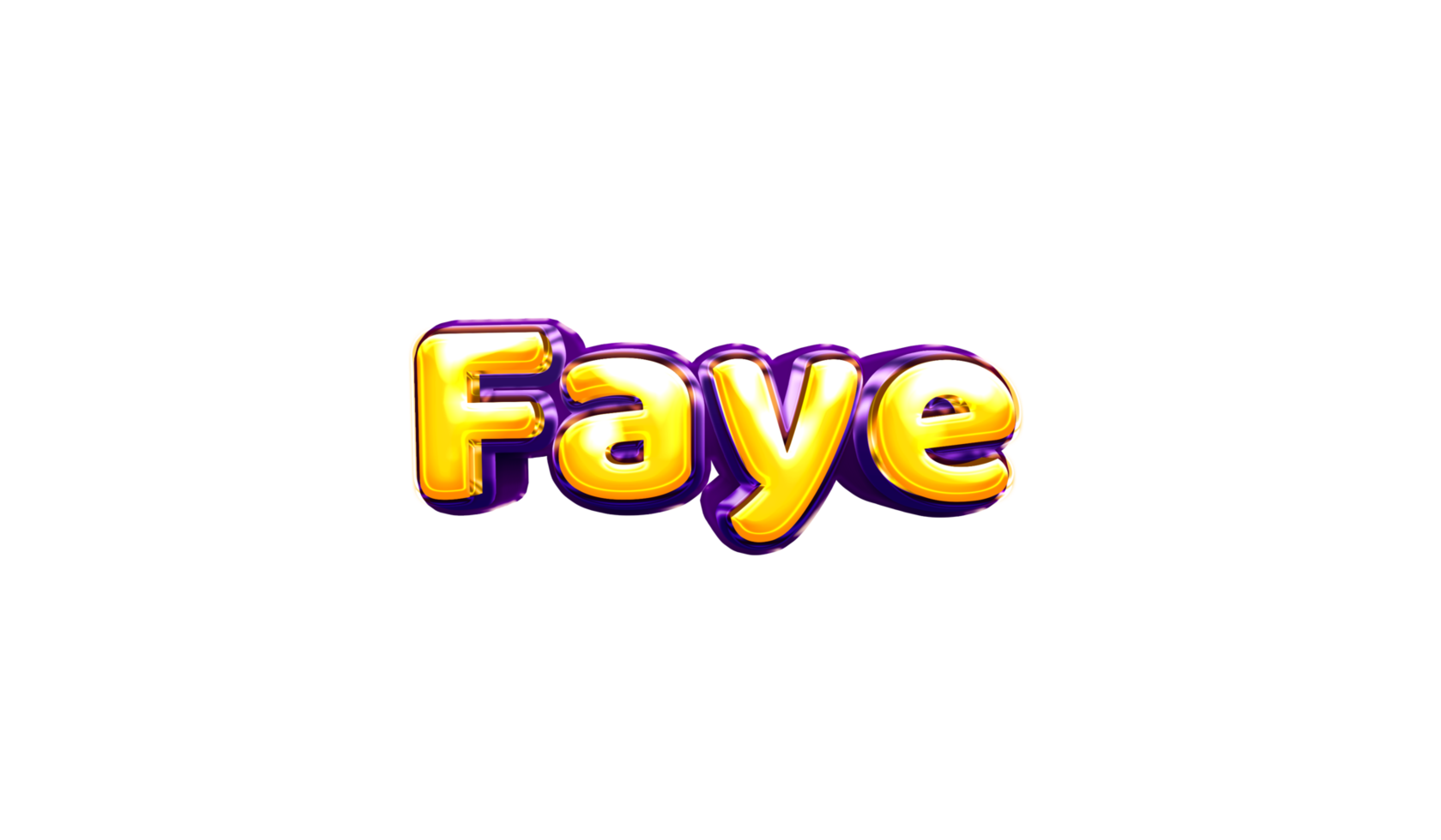 girls name sticker colorful party balloon birthday helium air shiny yellow purple cutout Faye png