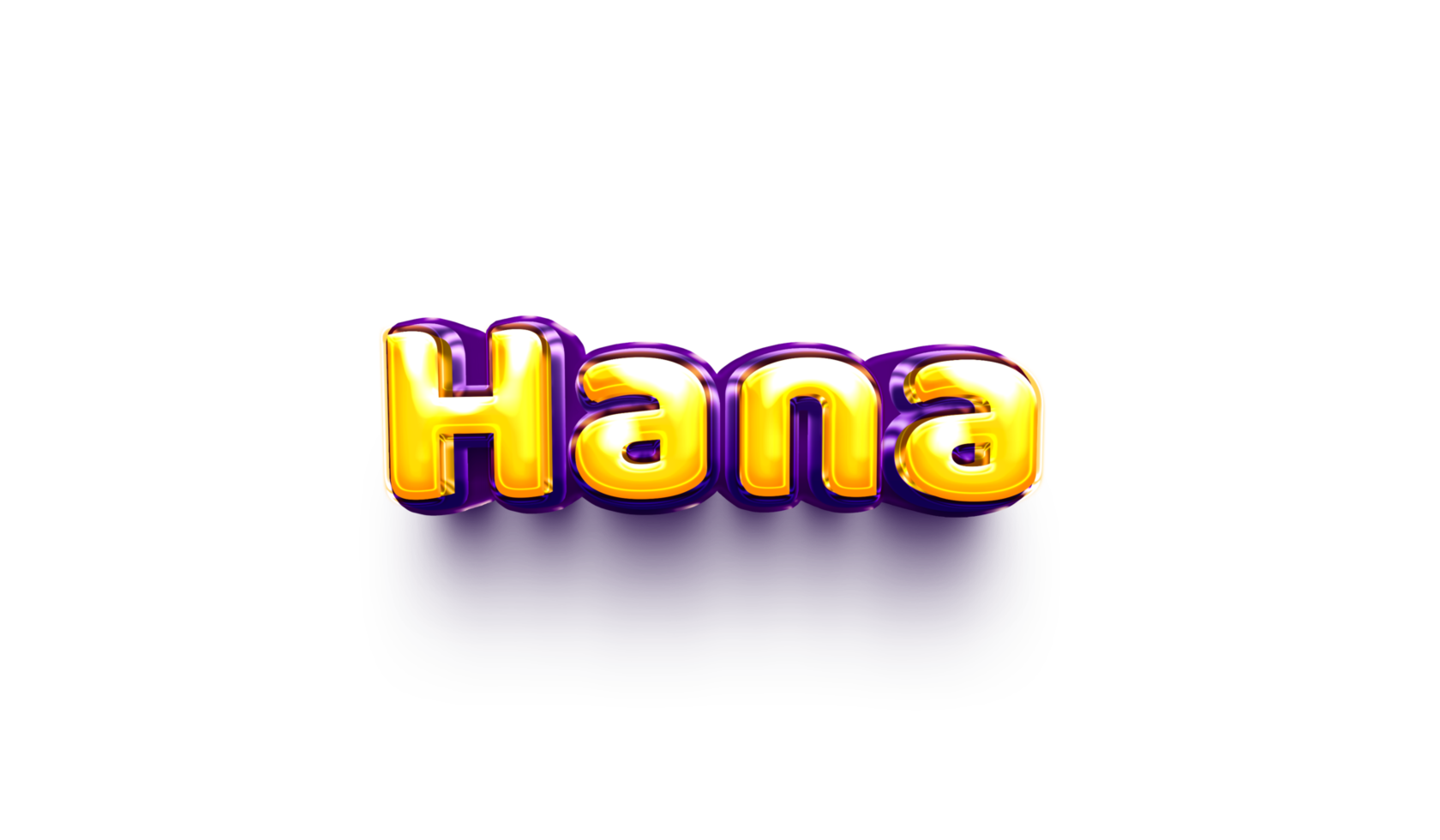 names of girls English helium balloon shiny celebration sticker 3d inflated Hana png