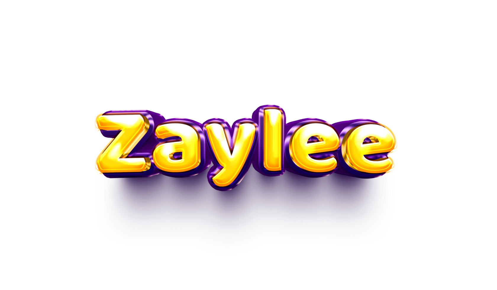 names of girls English helium balloon shiny celebration sticker 3d inflated Zaylee png