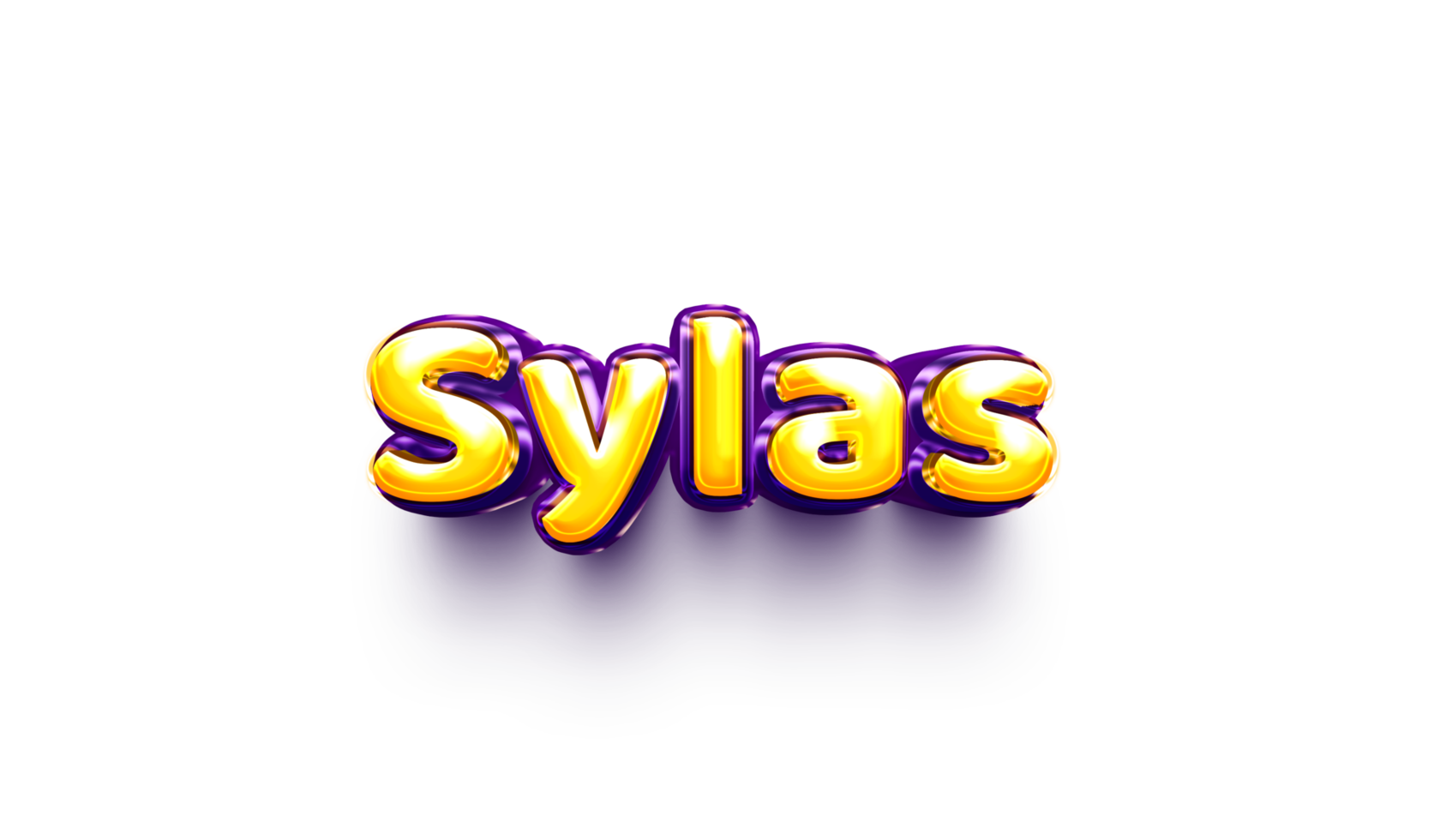 names of boys English helium balloon shiny celebration sticker 3d inflated Sylas png